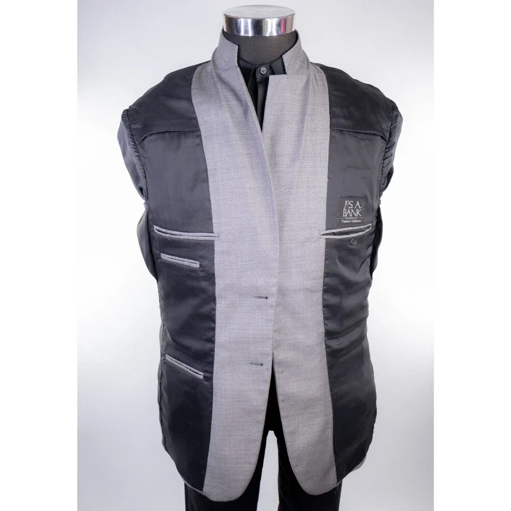 Jos. A. Bank Traveler's Blazer Sport Coat Sz 39R Wool Two Button Gray Jacket